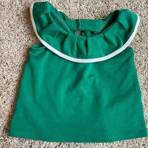 Janie and Jack Green Tank Top with White Trim
